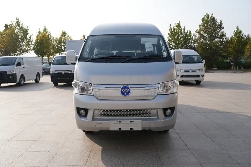 Full front exterior of Foton C2 battery powered mini electric bus