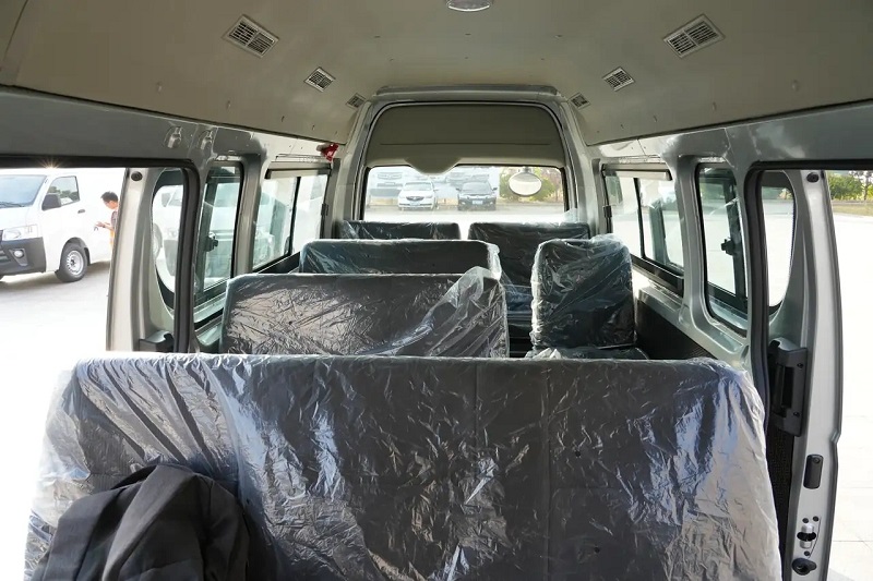 Cabin passenger seats interior details for Foton C2 electric small coach bus