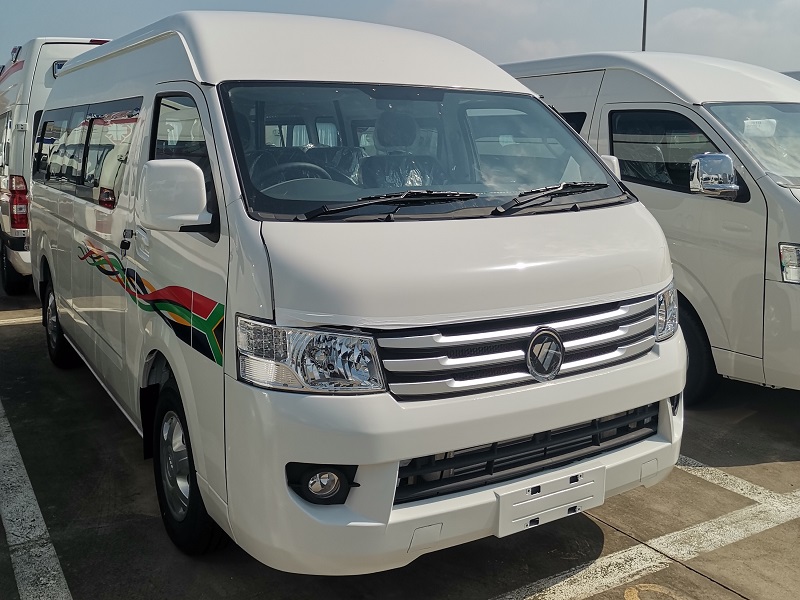New Foton VIEW CS2 16 seats electric minibus front right 45 degree photo, commercial shuttle bus exported to Ivory Coast