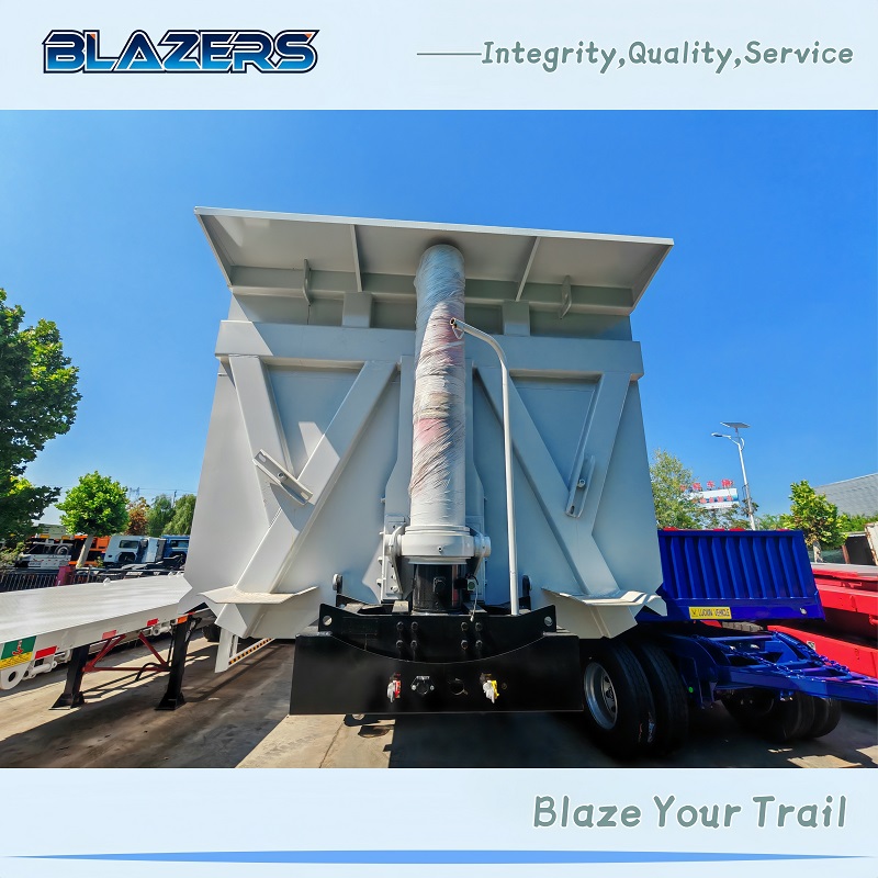 Good Price 80 Tons BLAZERS 4 Axles Dump Semi Trailer For Ghana