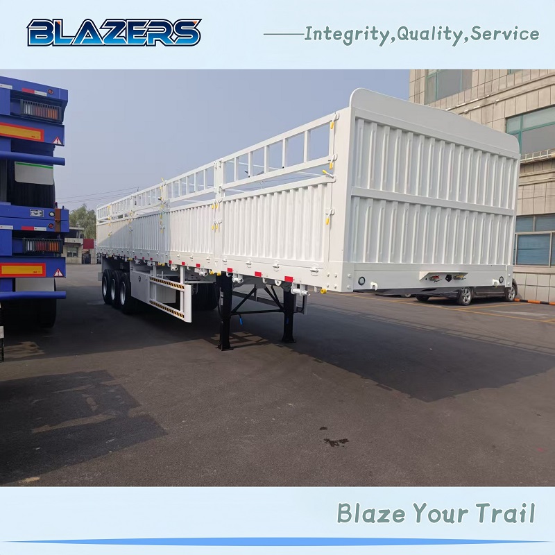 Custom 3Axle Fence Type Semi Trailer with Adjustable Height For Transport
