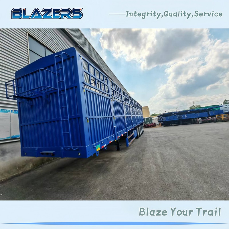 Good Performance 100Tons BLAZERS 5 Axle High Fence Semi Trailer For  Ivory Coast