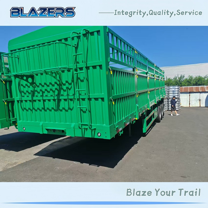 China Heavy Duty 3 Axle 80Tons Fence Semi Trailer  For Africa 
