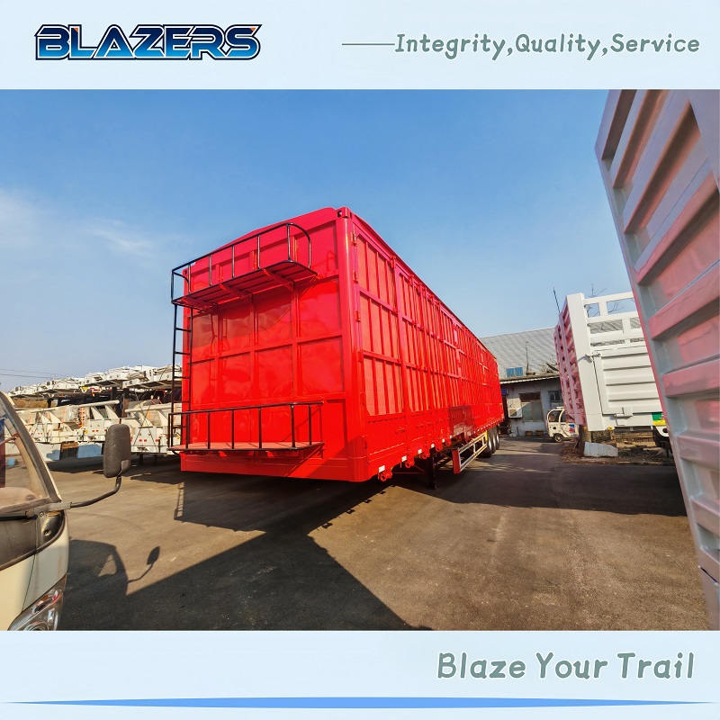 Durable 3 Axle 80 Ton Fence Semi Trailer For Construction Logistics