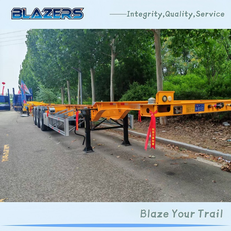 Good Price Skeleton Semi Trailer 20ft 40ft Container Chassis for Sale