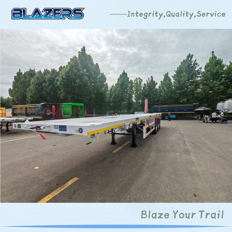 Heavy Duty 3 Axle Flatbed Semi Trailer for Container & Cargo Transport