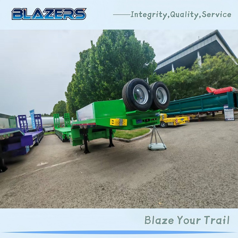 High Load Capacity 150Tons BLAZERS 8Axle Low Bed Semi Trailer For Angola