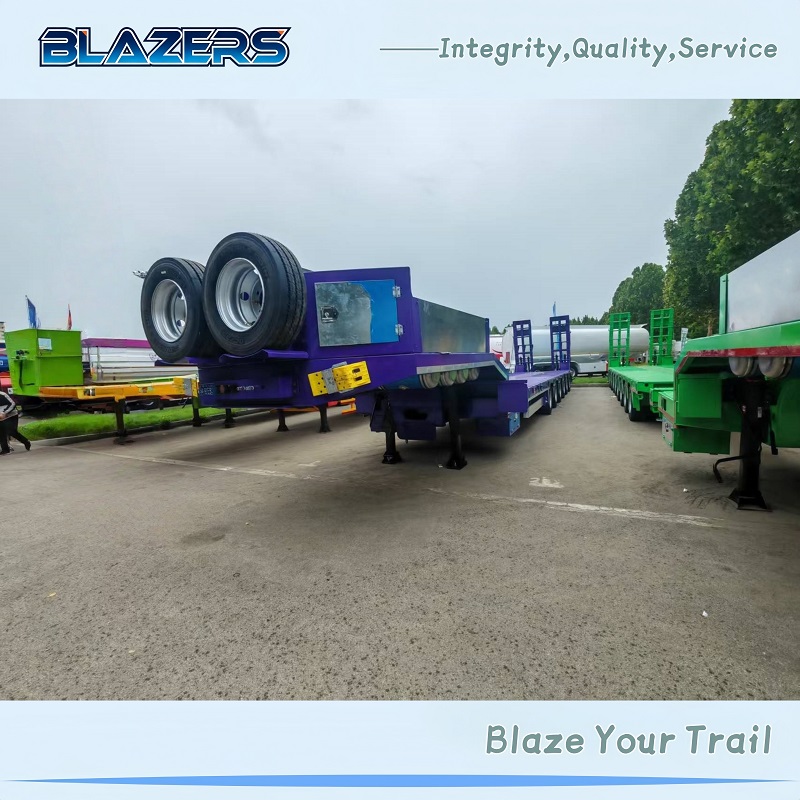 Heavy Equipment 6 Axle 100Tons Lowboy Semi Trailer for  Machinery Transport