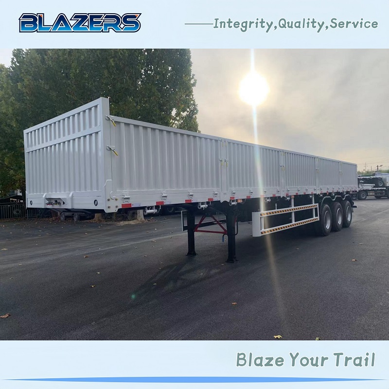 High Quality 60 Ton BLAZERS 3 Axle Fence Cargo Semi Trailer For Liberia