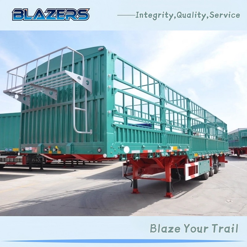Brand New 60Tons BLAZERS 3Axle Fence Cargo Semi Trailer For Algeria