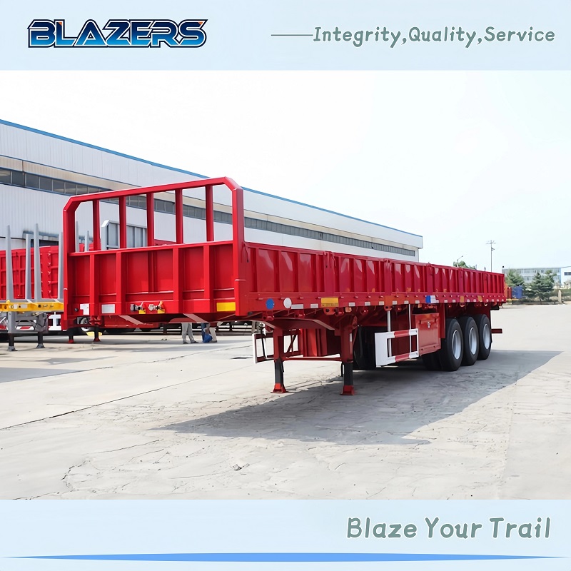 Good Quality 50 Tons BLAZERS 3 Axles Fence Cargo Semi Trailer For Liberia