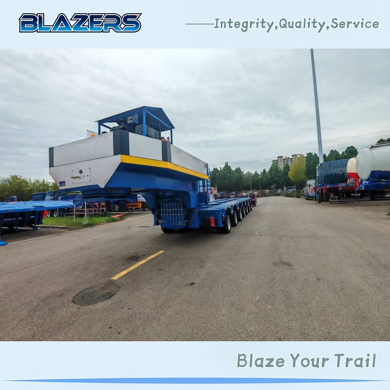 Brand New 120Tons BLAZERS 6 Axles Gooseneck Removable Low Bed Semi Trailer For Nigeria