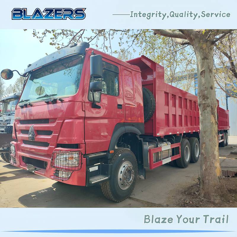 Good Quality 6x4 SINOTRUK HOWO 371HP Tipper Truck  RED LHD for South America