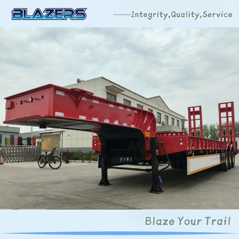 Good Price 70 Tons BLAZERS 3 Axle Low Bed Semi Trailer for Uganda