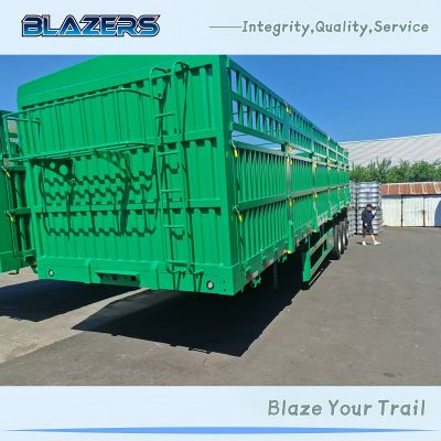 3axle fence semi trailer,Removable fence semi trailer,With 12 container locks,cargo fence semi trailer