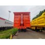 Good Quality 80Tons BLAZERS 4 Axles Red Dump Semi Trailer For Tanzania