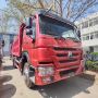 Good Quality 6x4 SINOTRUK HOWO 371HP Tipper Truck  RED LHD for South America