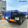 Durable 60Tons BLAZERS 3 Axle Container Flatbed Semi Trailer for Tanzania